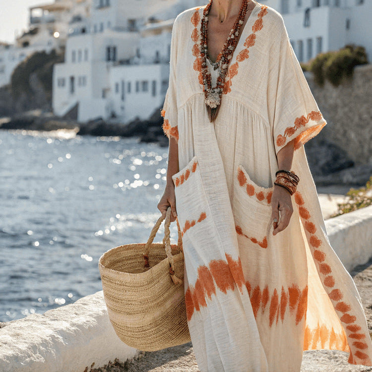 Robe Caftan "Faustine" – Ocre di Naxos