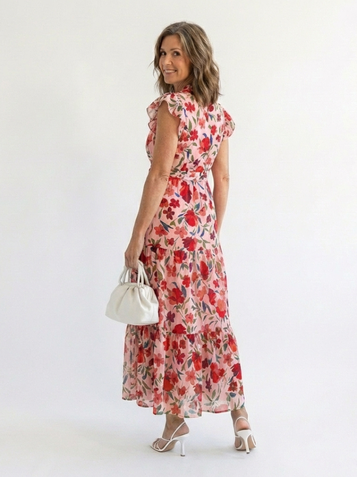 Lila | Vestito Midi a Viscosa con Stampa Floreale