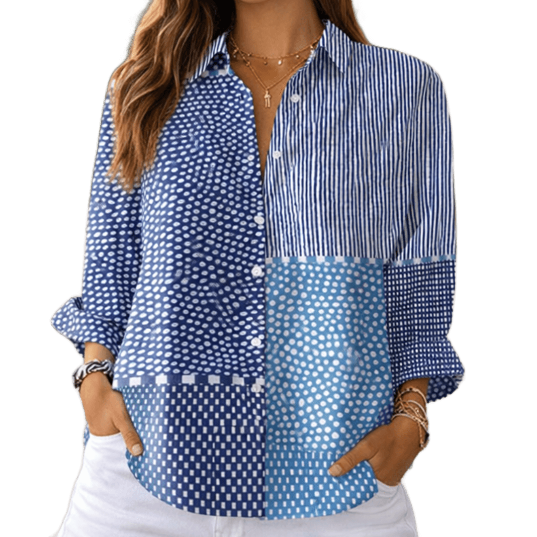 Fiora | Blůza Patchwork Oceán