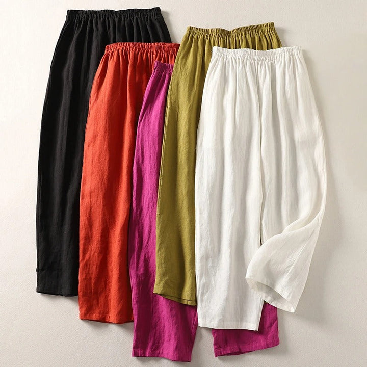 Amalia™ | Pantaloni Fluidi in Cotone e Lino