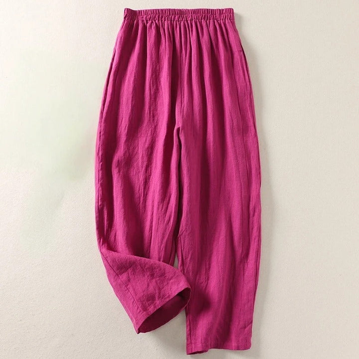 Amalia™ | Pantaloni Fluidi in Cotone e Lino