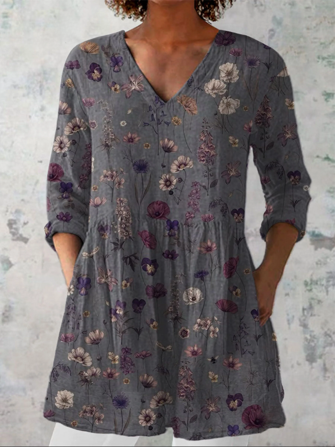 Audrey | Blusa a Manica Lunga con Scollo a V