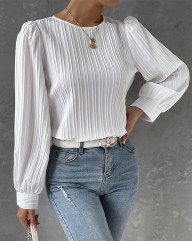 Jiana™ | Elegante Blusa con Maniche a Lanterna