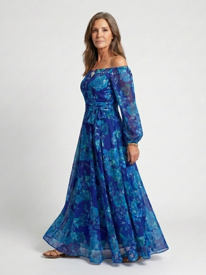 Aspen | Abito Maxi Floreale con Spalle Scoperte
