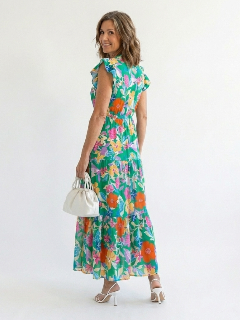 Lila | Vestito Midi a Viscosa con Stampa Floreale
