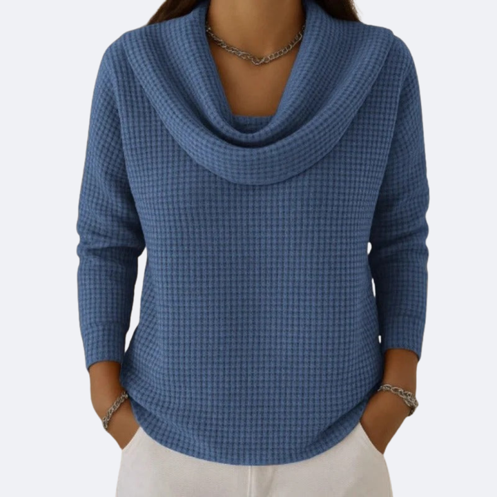 LIVIA - Maglione Collo Morbido Termico Effetto Waffle