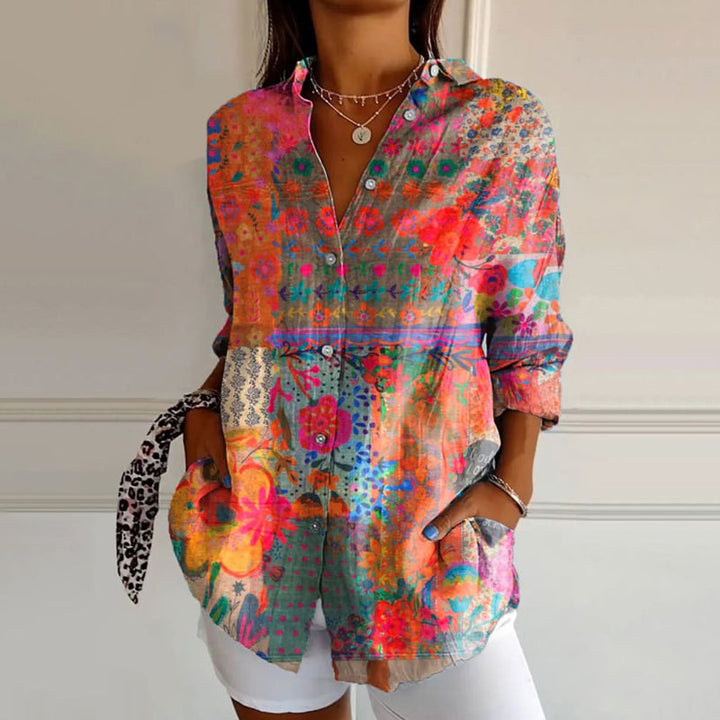 Joan™ | Blusa Vintage con Stampa Floreale