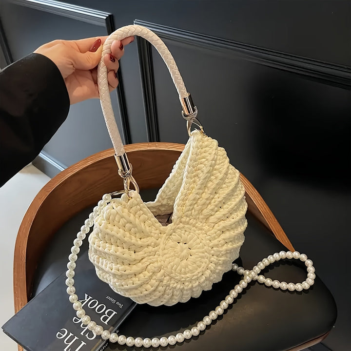 Orsola | Borsa Tote Intrecciata con Cinghia a Catena - Nero