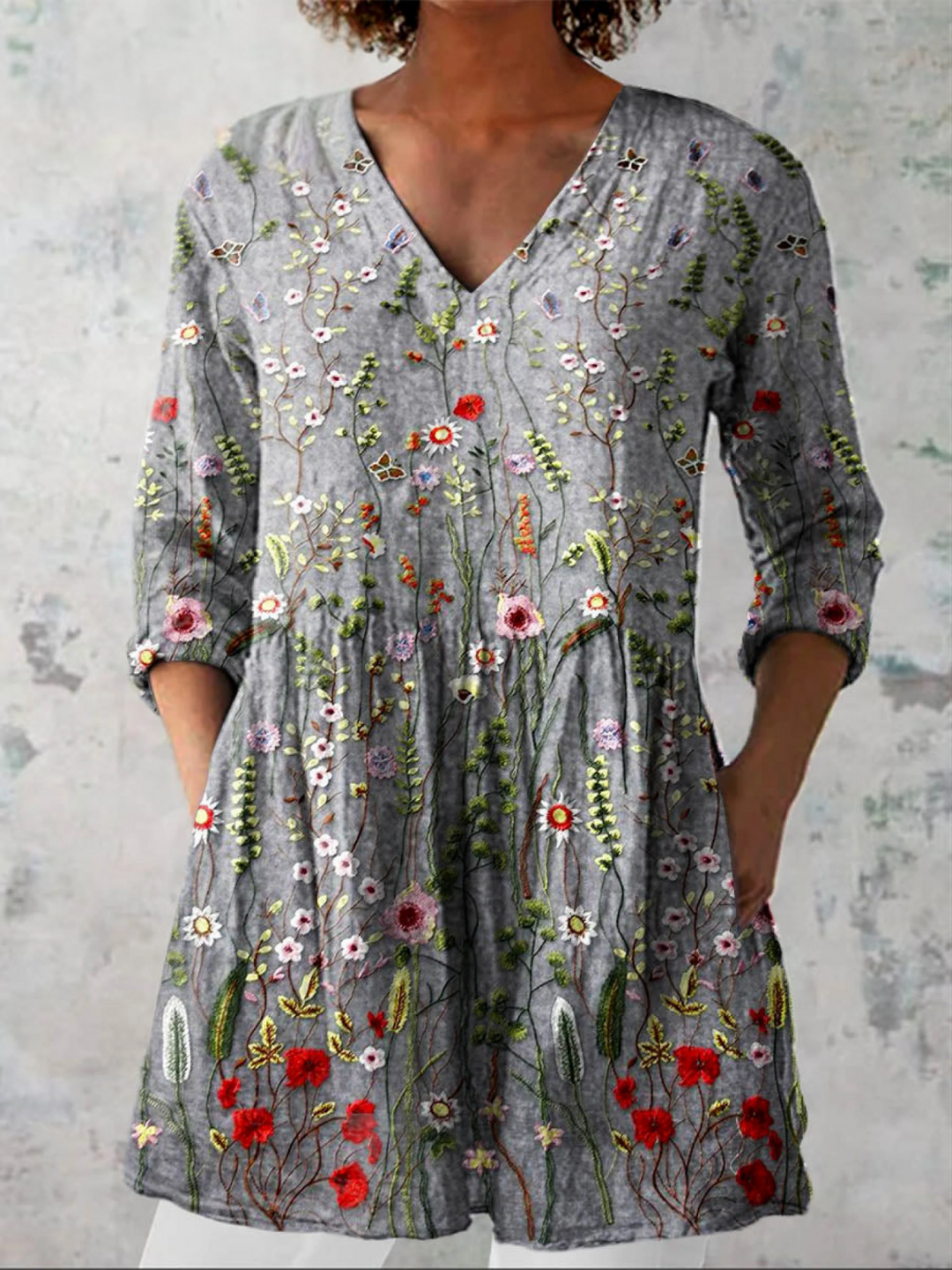Amelie | Blusa Lunga con Scollatura a V