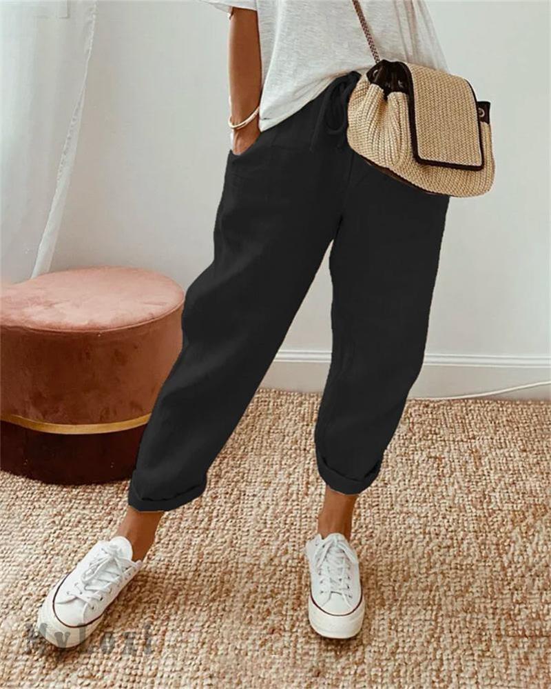 Calira™ | Stylové dámské kalhoty z bavlny a lnu