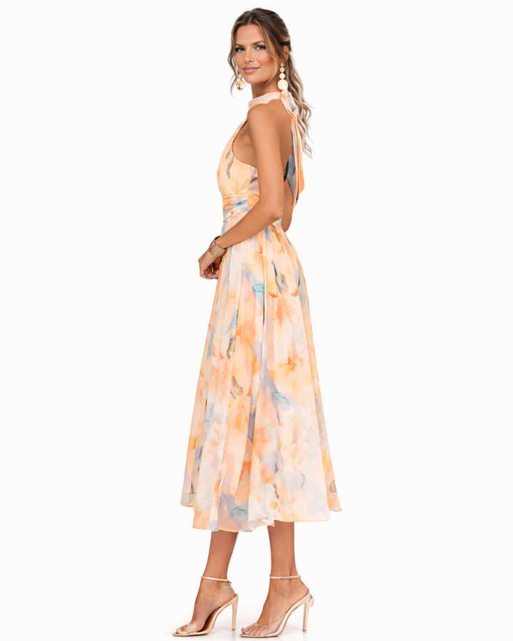Abito Halter Aurora | Eleganza senza tempo in satin lussuoso