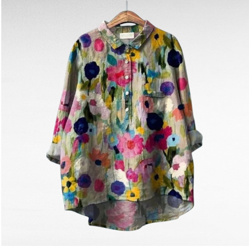 Claire | Elegante Blusa de Verano de Lino
