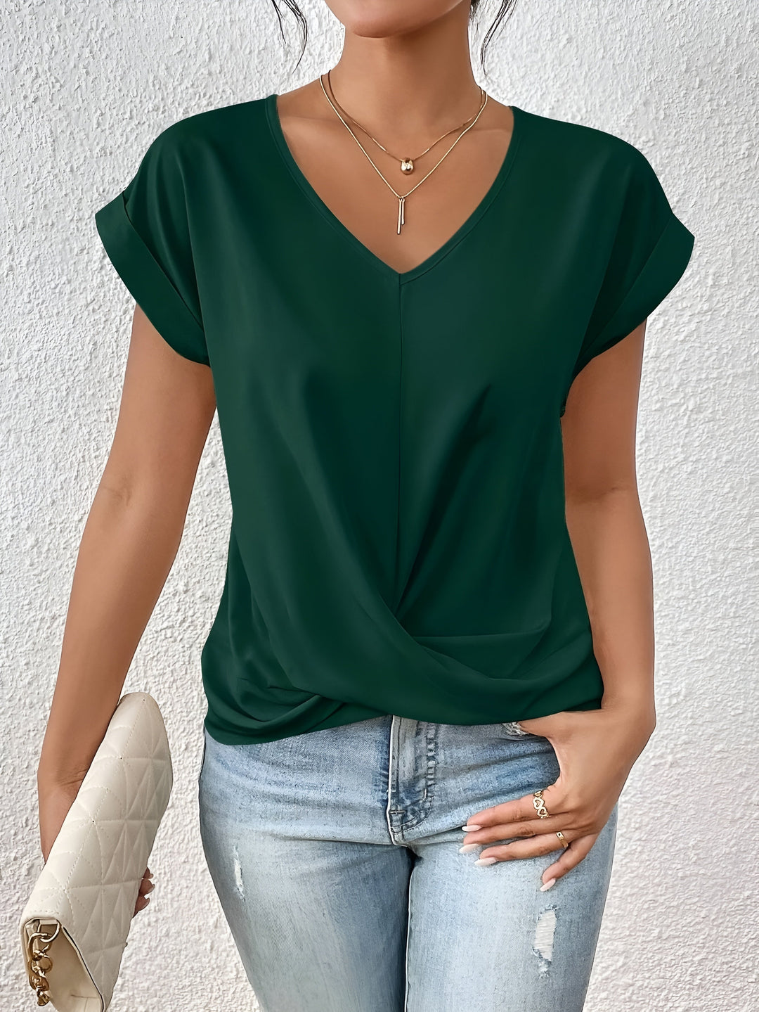 Sofia™ – T-shirt Casual con Scollo a Cuore a V