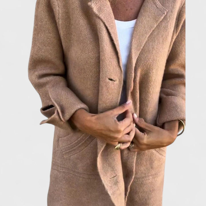 Maila - Cappotto lungo casual con risvolto