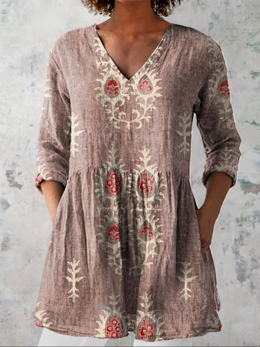 Elise | Blusa Lunga con Collo a V
