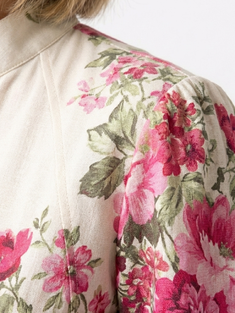 Kennedy | Abito Maxi Floral a Maniche Lunghe con Cintura