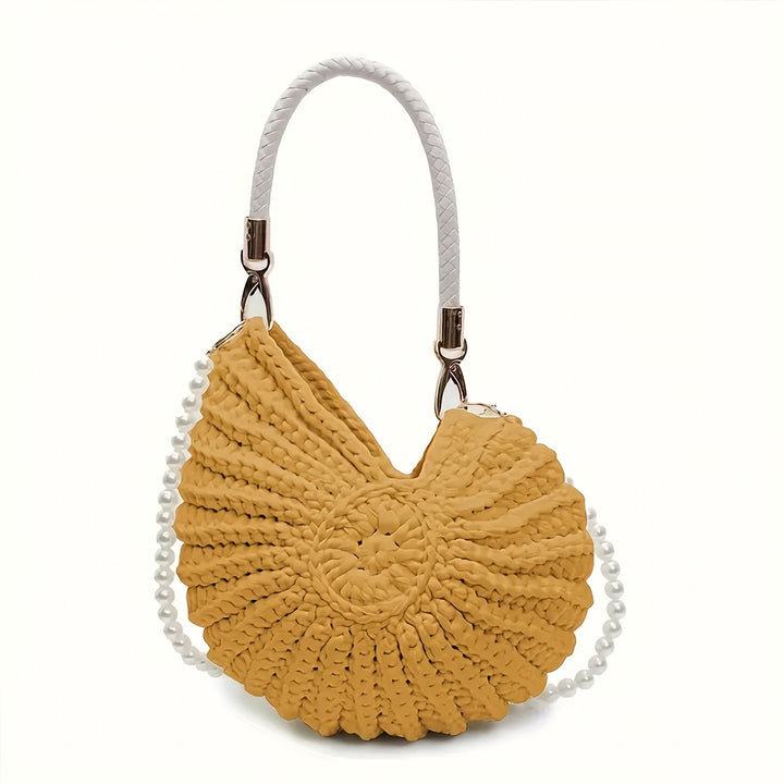 Vilma | Borsa Tote Intrecciata con Cinghia a Catena - Kaki