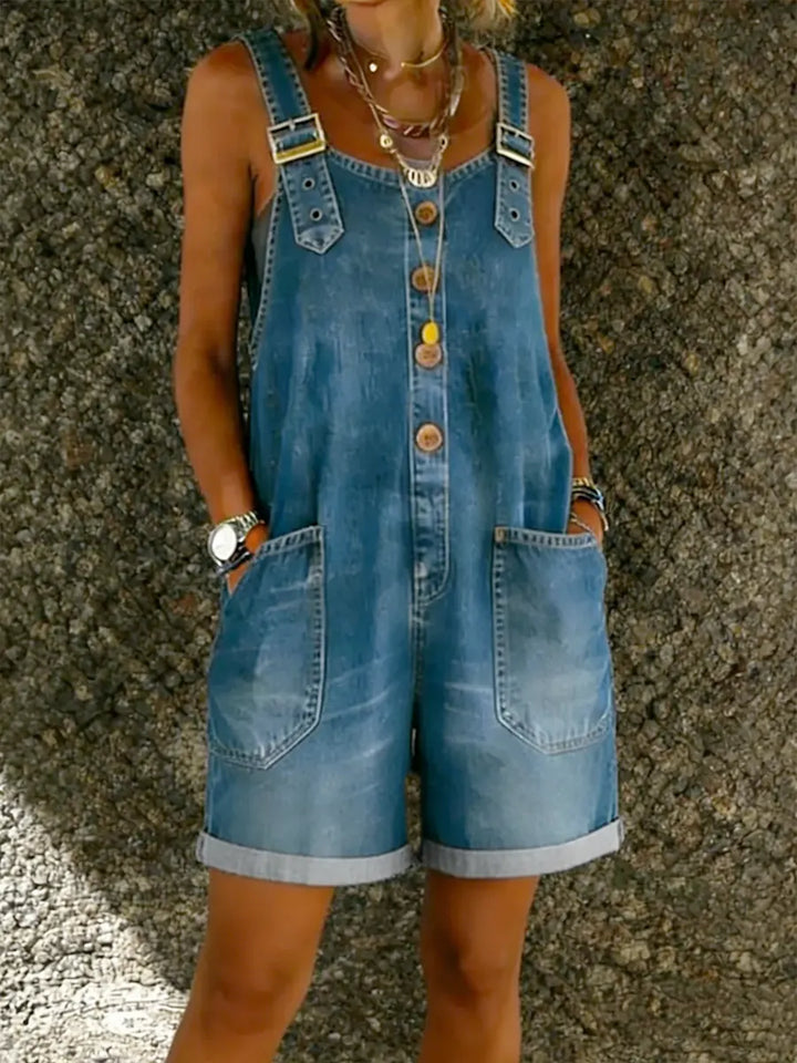 Saylor | Tuta in Denim con Bretelle