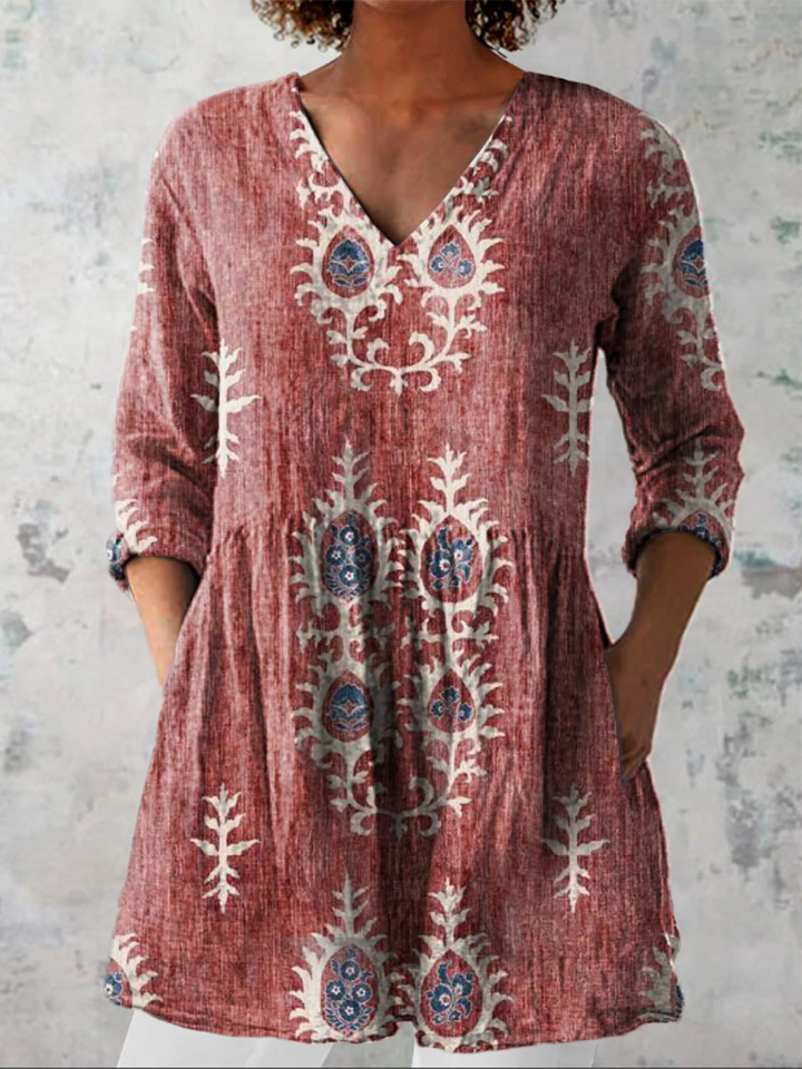 Elise | Blusa Lunga con Collo a V