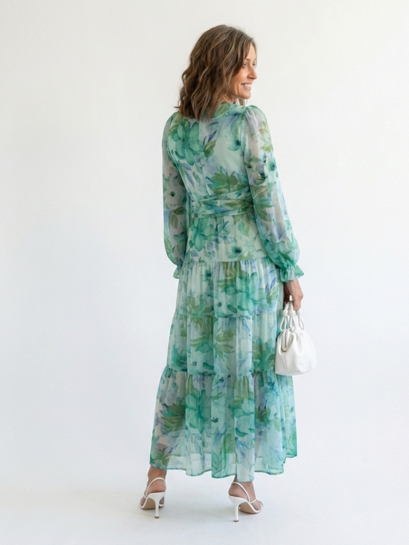 Althea | Abito Maxi Floreale a Maniche Lunghe