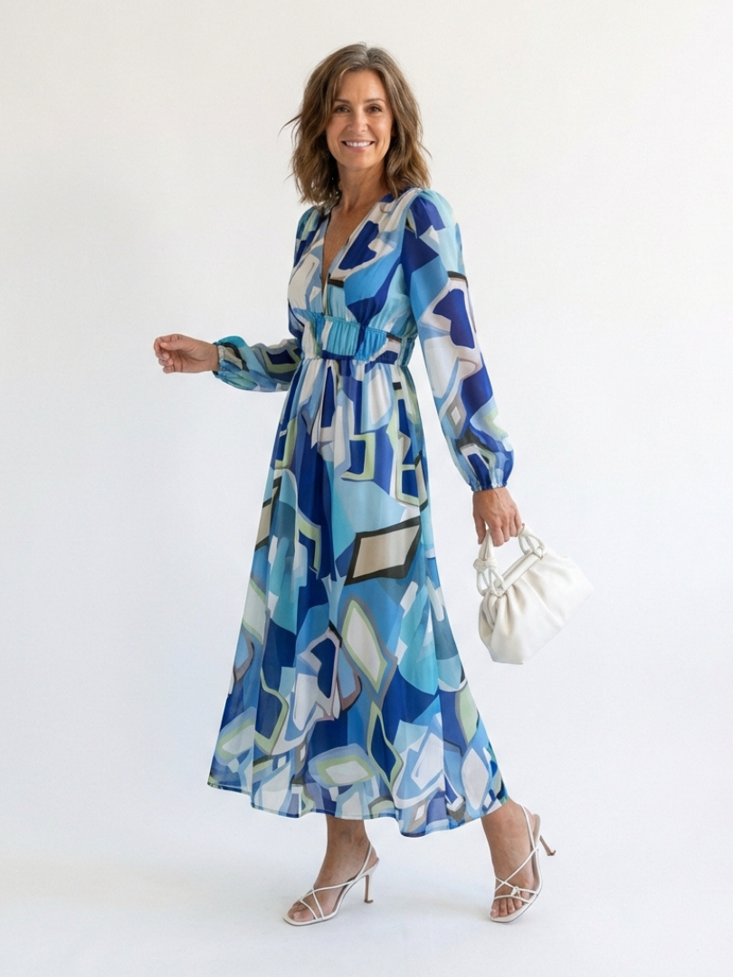 Althea | Abito Maxi Floreale a Maniche Lunghe