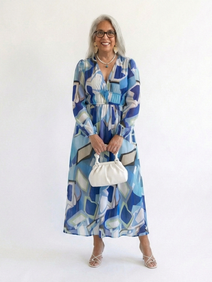 Althea | Abito Maxi Floreale a Maniche Lunghe