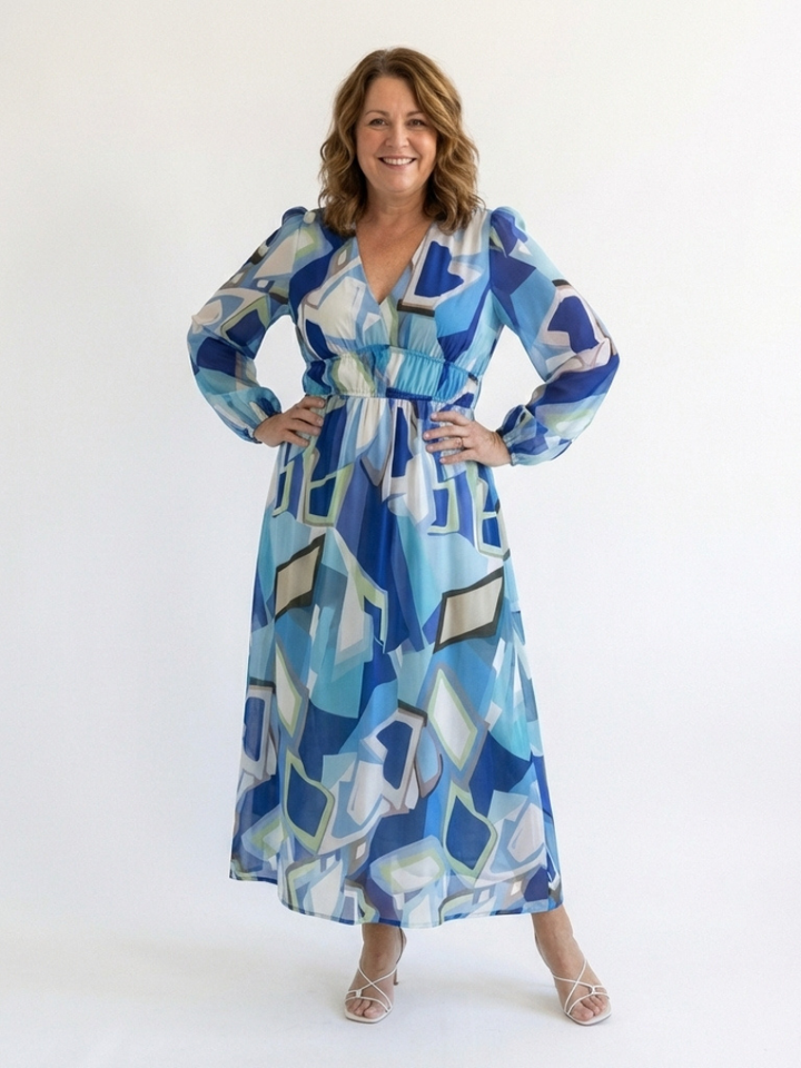 Althea | Abito Maxi Floreale a Maniche Lunghe