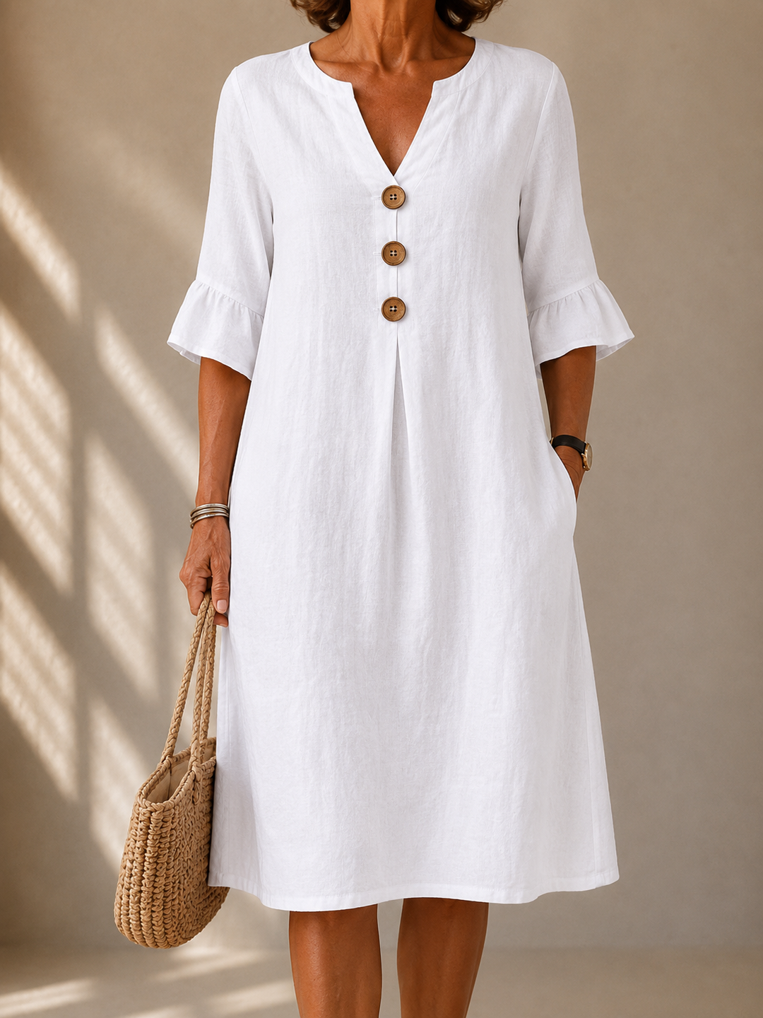 Atelier™ | Abito Bottone Maniche Corolle Nicole