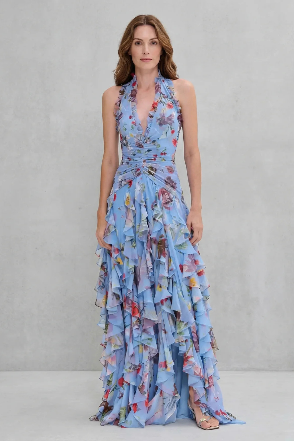 Abito Lungo Elegante con Collo Halter