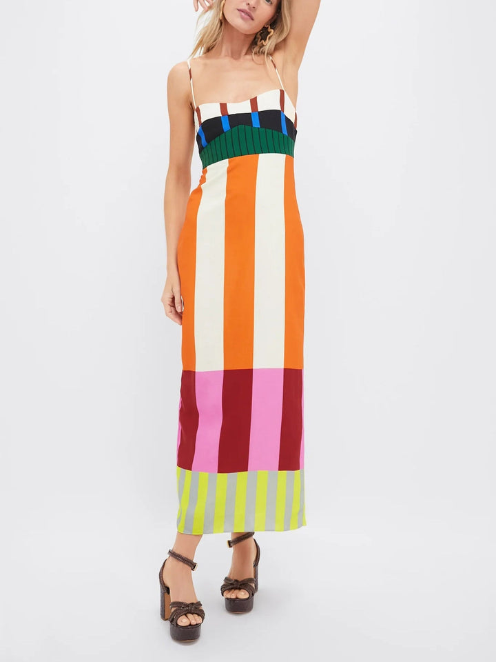 Paloma | Maxi Abito Colorato a Righe