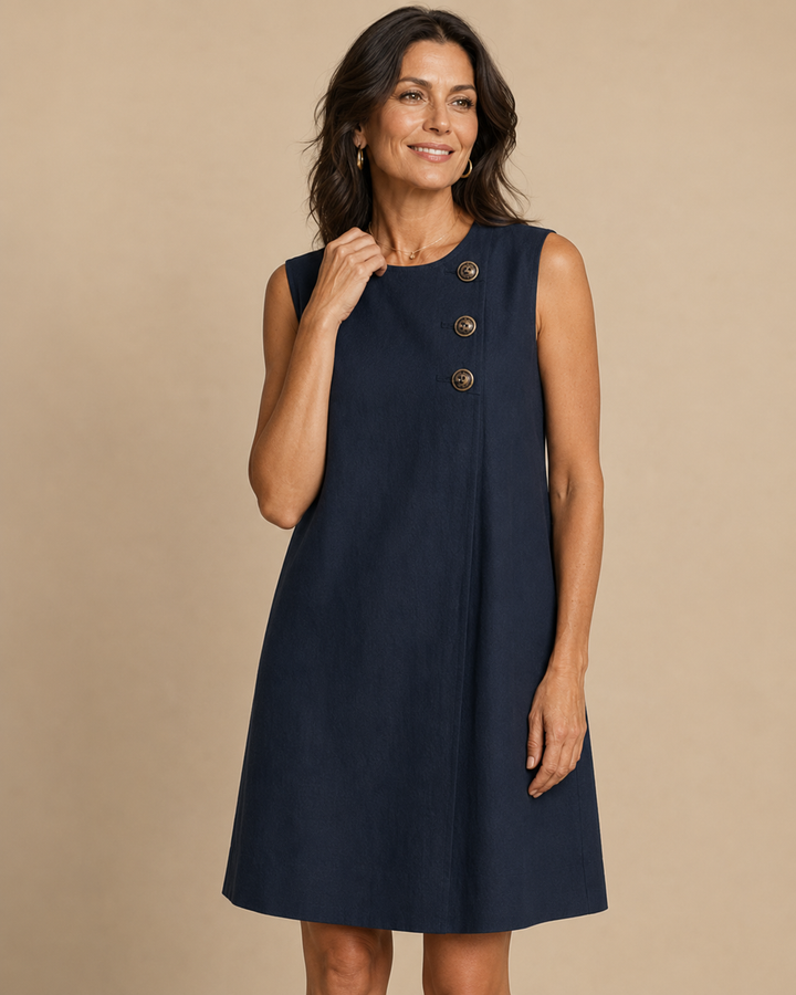 Chiara™ | Abito Mini Minimalista Blu Marino