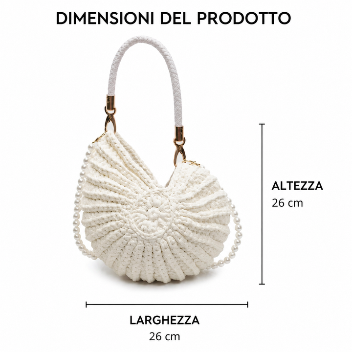 Tea | Borsa Tote Intrecciata con Cinghia a Catena - Cammello