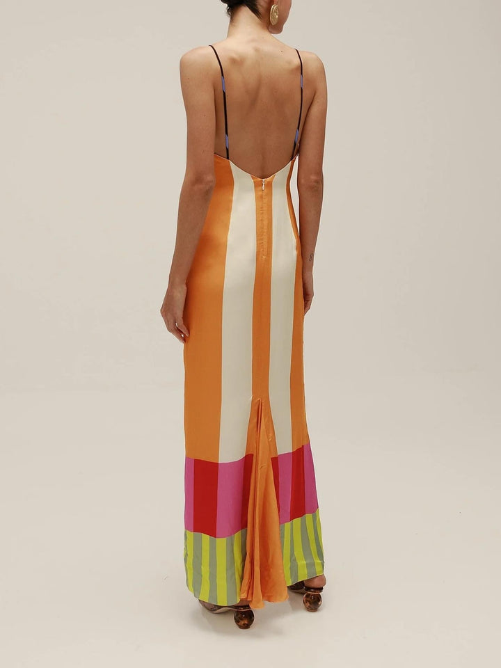 Paloma | Maxi Abito Colorato a Righe