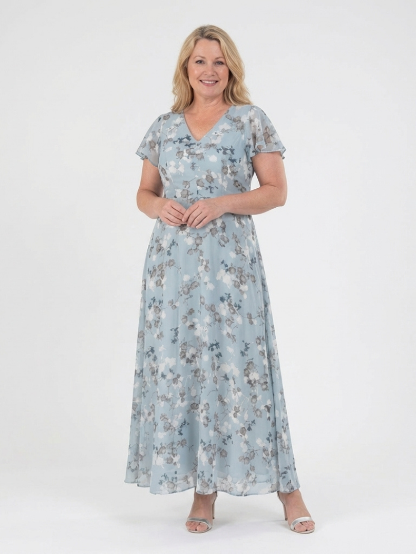 Ismeria | Abito Maxi in Chiffon Floreale