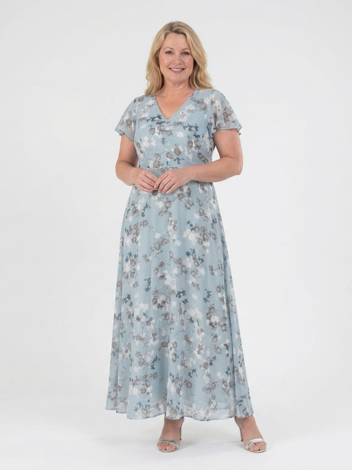 Ismeria | Abito Maxi in Chiffon Floreale