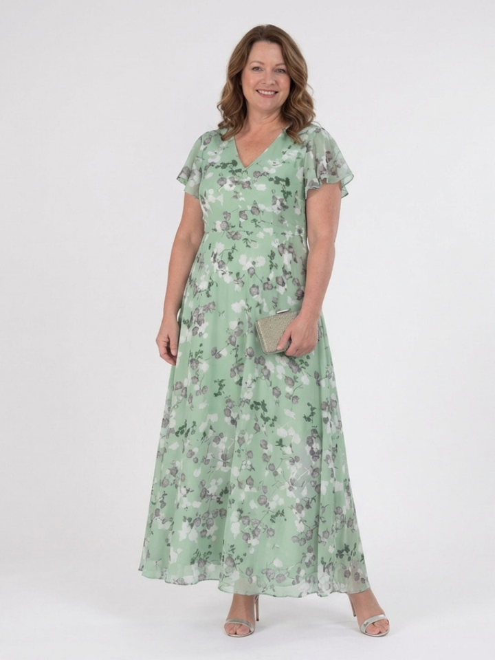 Ismeria | Abito Maxi in Chiffon Floreale