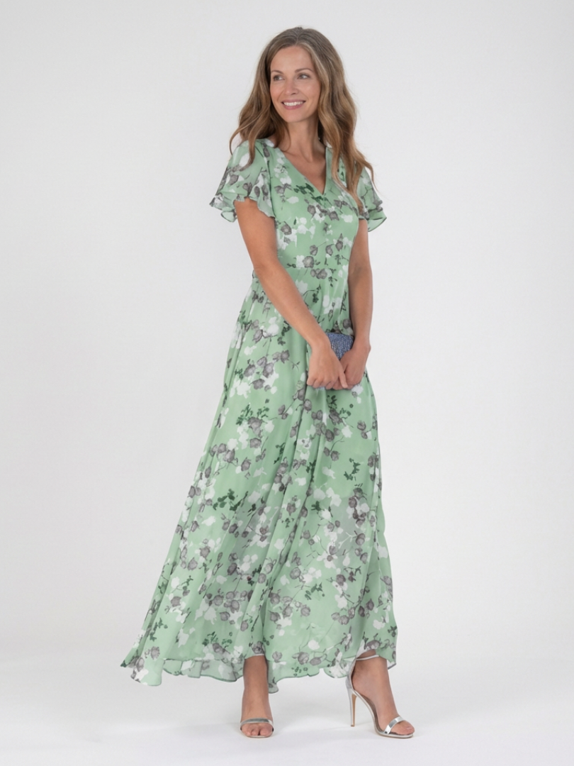 Ismeria | Abito Maxi in Chiffon Floreale