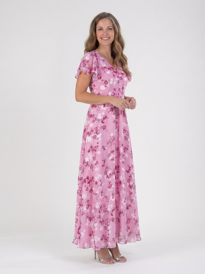 Ismeria | Abito Maxi in Chiffon Floreale