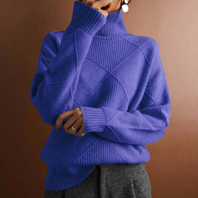 Viola | Maglia a Collo Alto Lavorata