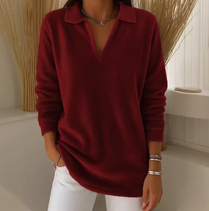 Emma | Maglia Morbida in Velluto con Scollo a V