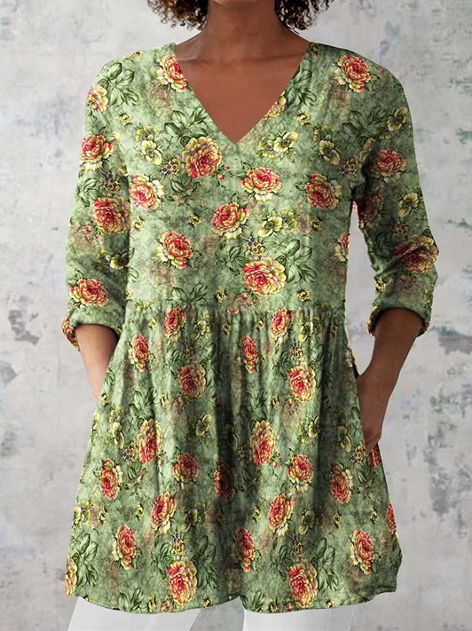 Sara | Blusa Lunga con Scollatura a V