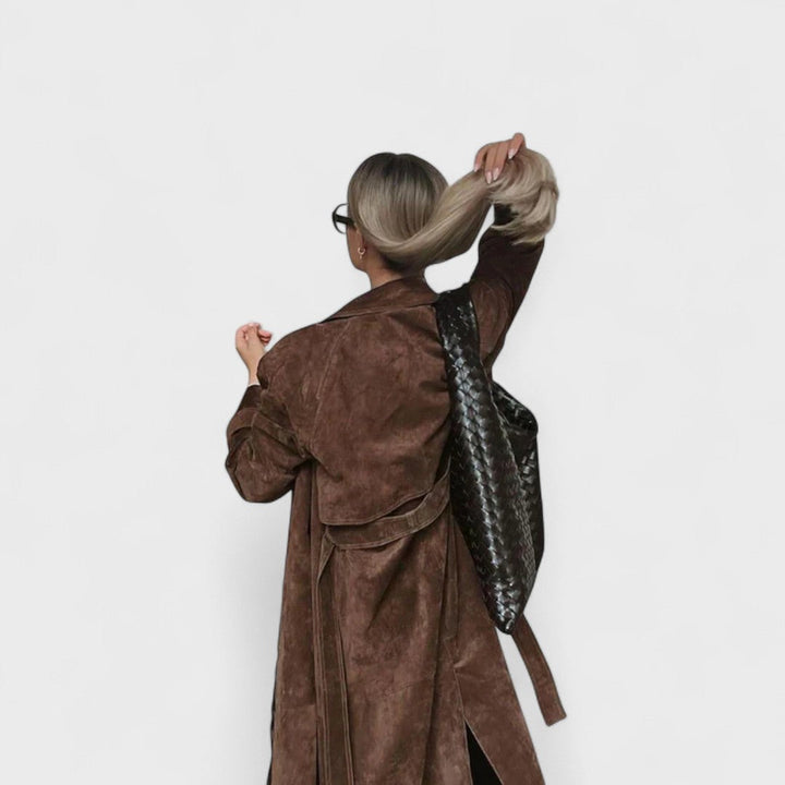 Veronika - Elegante trench coat con collo alto