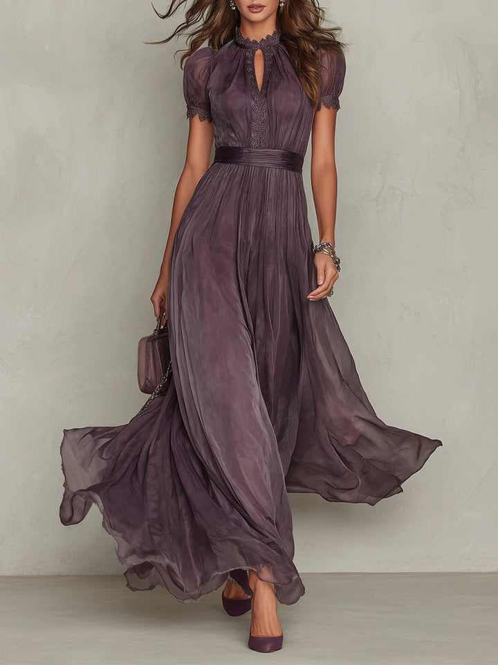 Abito Lungo Flavia in Tessuto Lussuoso - Eleganza Incomparabile