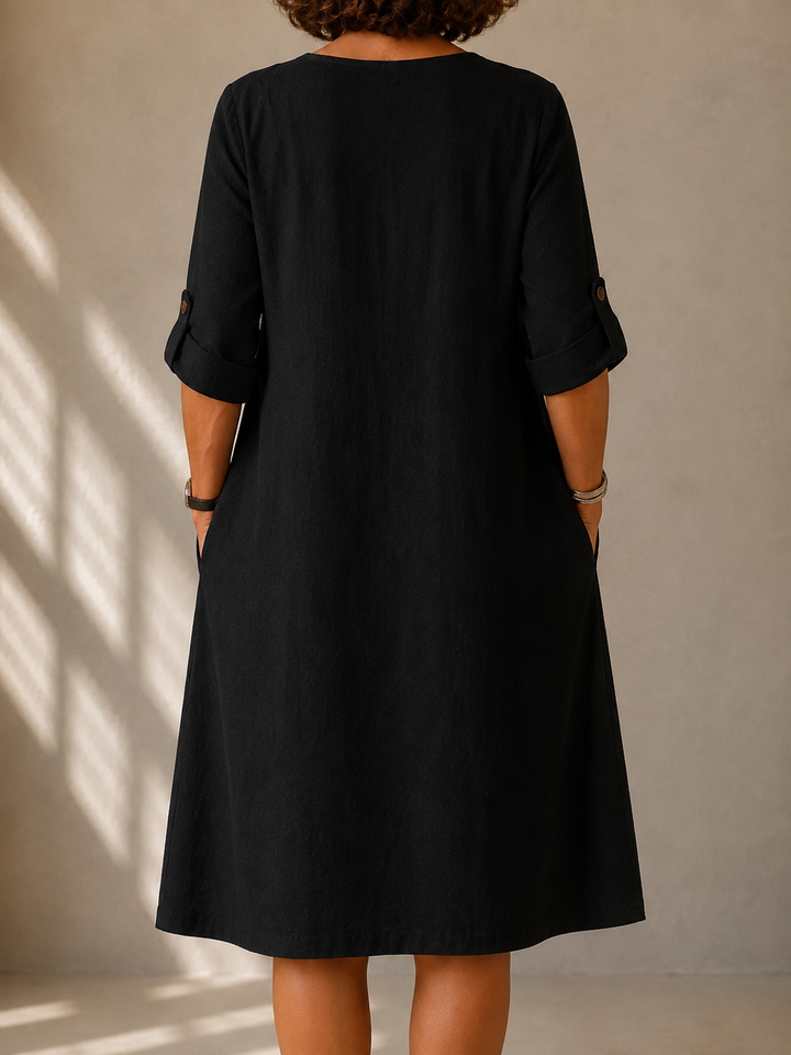Atelier™ | Abito Dritto Maniche Rimboccate Pauline
