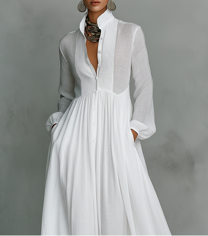 Amelia | Elegantní maxi šaty s knoflíky