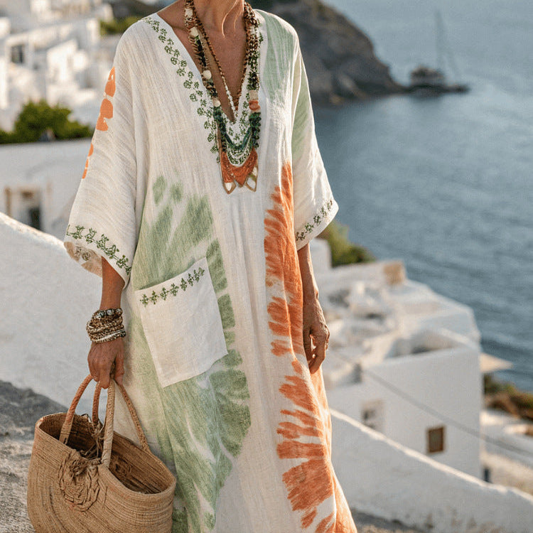 Robe Caftan "Vivienne" – Aquarelle Poetica