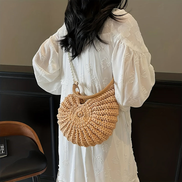 Orsola | Borsa Tote Intrecciata con Cinghia a Catena - Nero