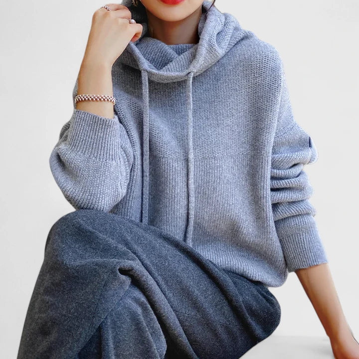 Marie | Maglione Cozy con Collo Alto e Cappuccio