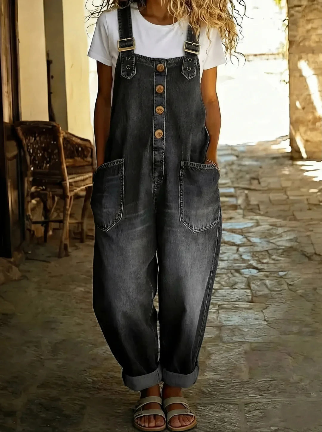 Jade™ | Salopette in Denim Casual con Spalline Regolabili