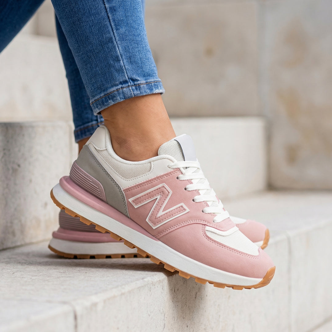 Neloraa™ | Dámské stylové růžovo-bílé tenisky